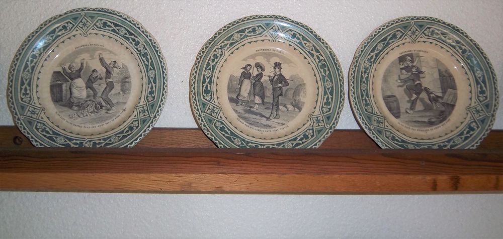 LOT DE 12 ASSIETTES PARLANTES CREIL et MONTEREAU - EXC ETAT Cuisine