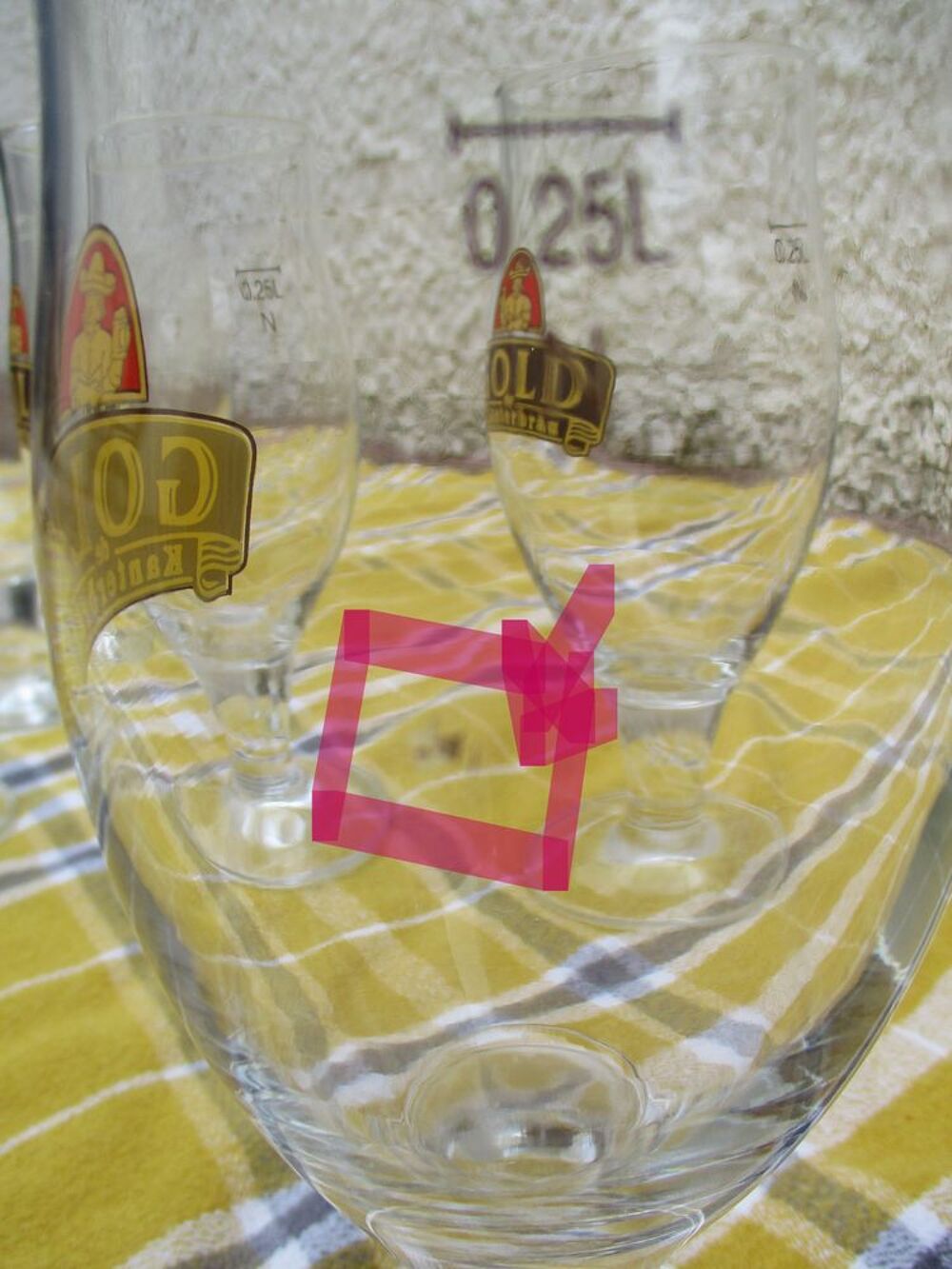 Lot de 5 Anciens Verres &agrave; Pied "Gold de Kanterbr&auml;u" de 25cl Cuisine