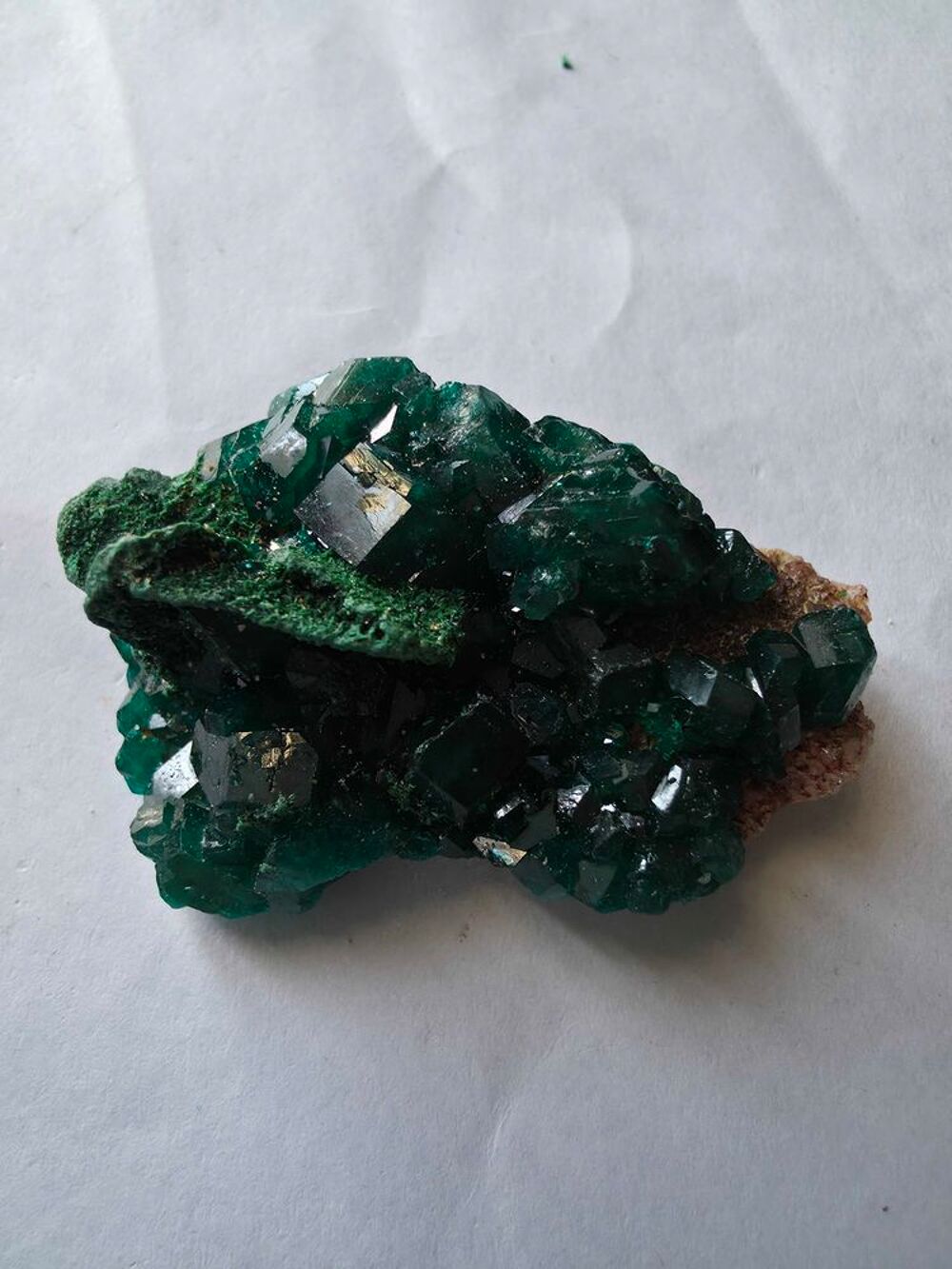 V&eacute;ritable Dioptase Vert Emeraude-Sp&eacute;cimen Rare 