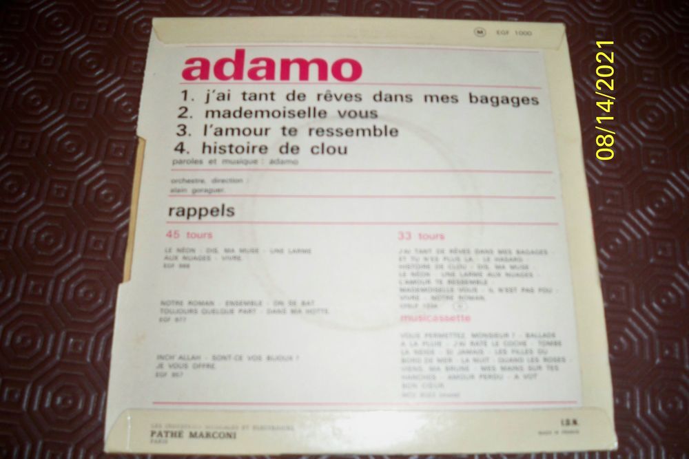 ADMO 45 TOURS Audio et hifi