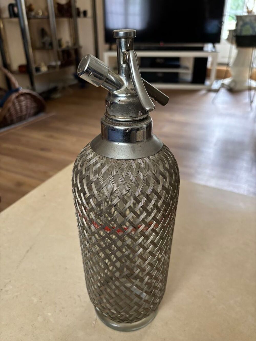 SIPHON A SODA VINTAGE SPARKLETS AVEC MAILLAGE 