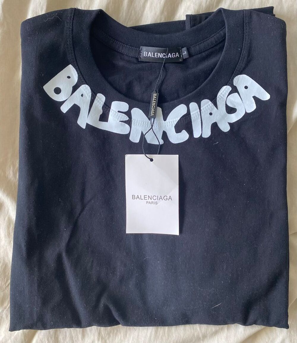 Tee-Shirt Balenciaga noir - manche courte - taille L - 100 Vtements