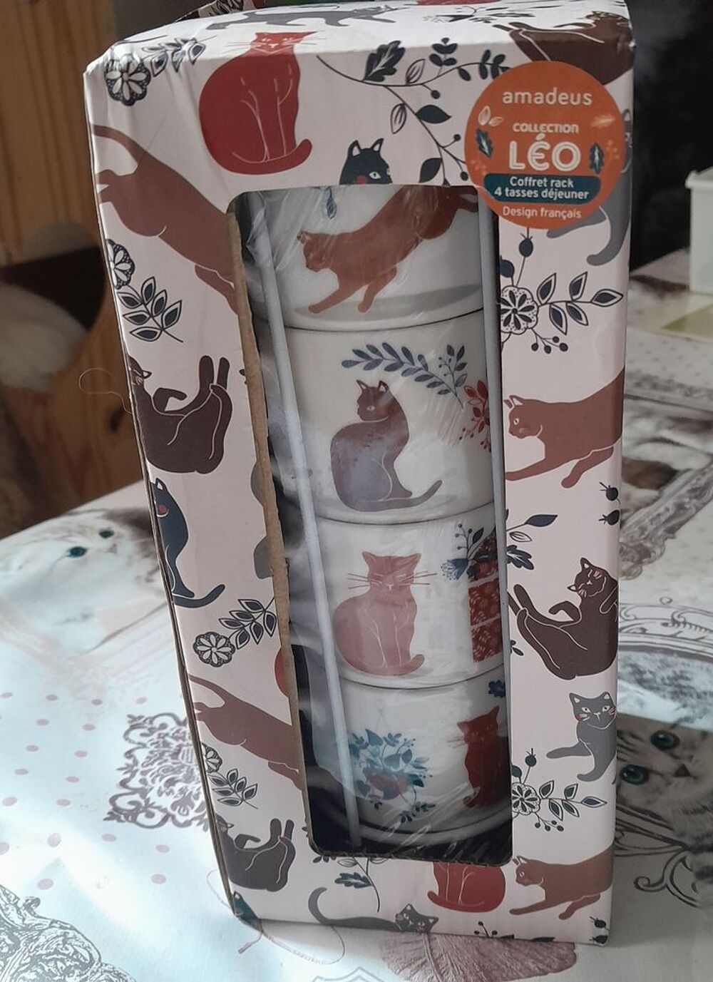 Tasses d&eacute;cor&eacute;es CHAT Décoration