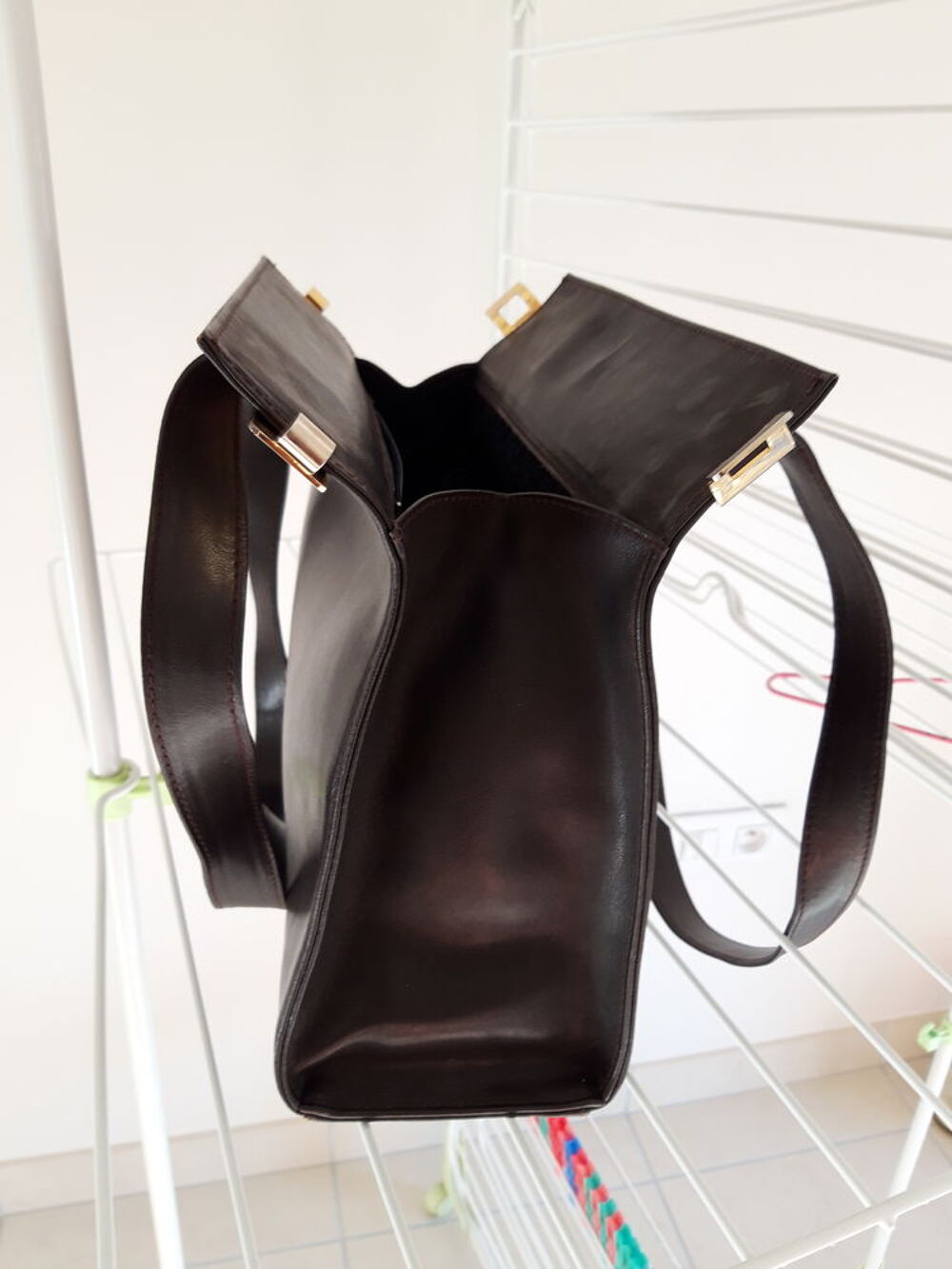 Sac en cuir marron Karl Lagerfeld (original) Vintage Maroquinerie