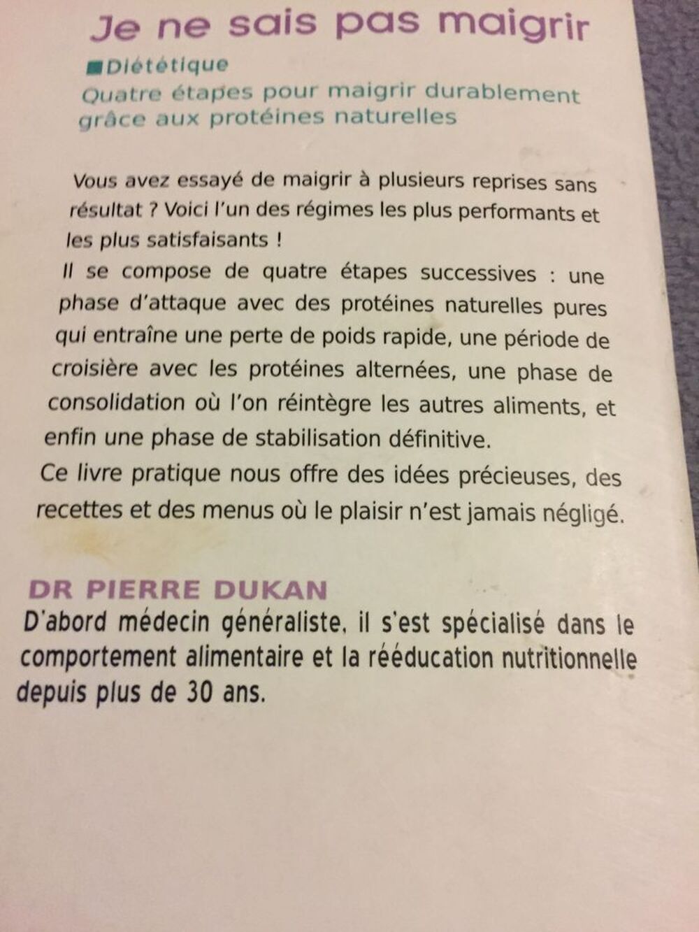 je ne sais pas maigrir Dr PIERRE DUKAN Livres et BD