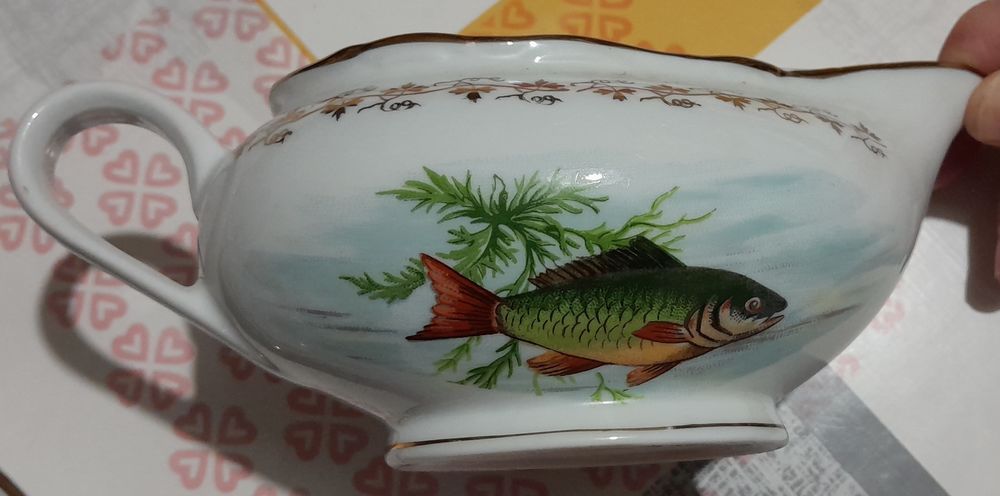 Service &agrave; poissons en porcelaine Décoration