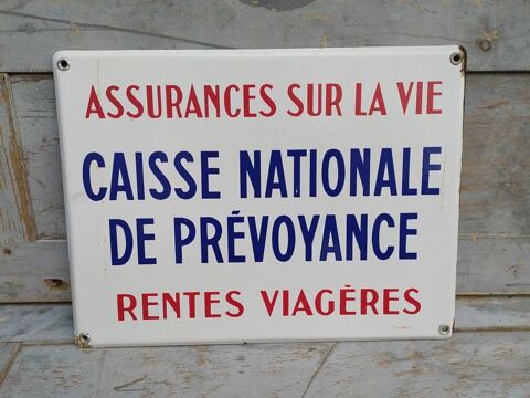 Plaque Émaillée Assurances Caisse Nationale Prévoyance  120 Loches (37)
