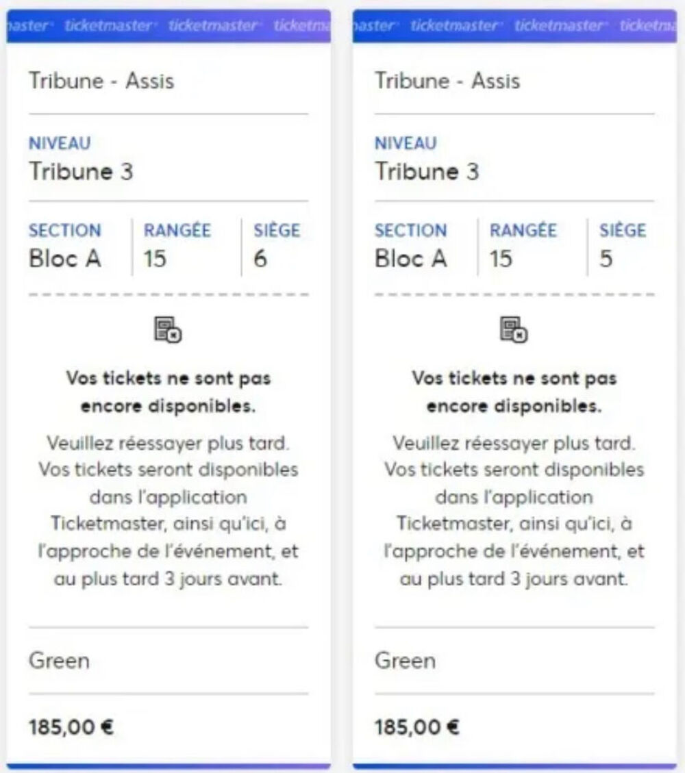 &nbsp;2 Places de concert&nbsp; de Myl&egrave;ne FarmerStade Roi Baudouin - Bruxelles Billetterie