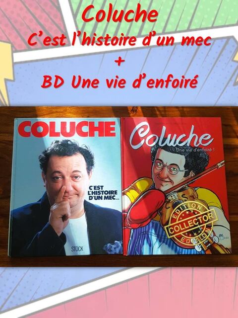 Coluche - Lot 2 grand livres 20 Bondoufle (91)