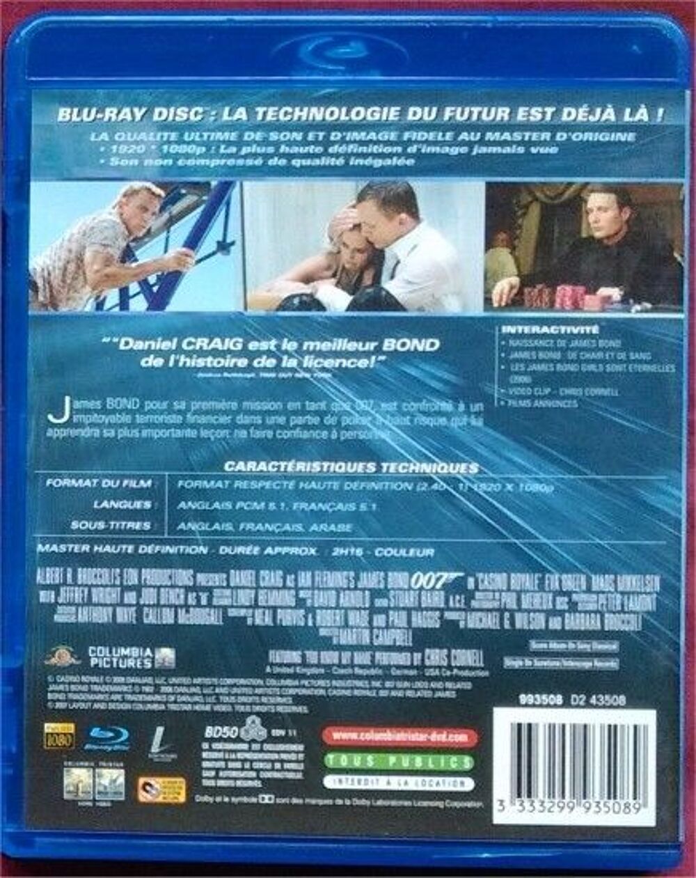 Casino Royale Blu-ray DVD et blu-ray