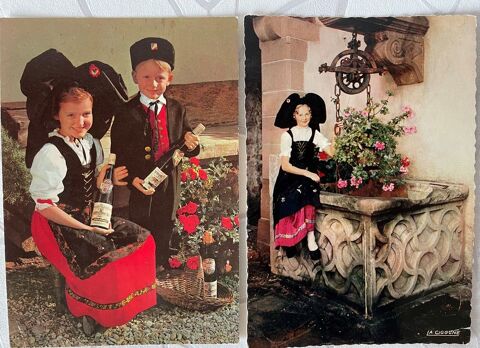 2 CARTES COSTUMES FOLKLORIQUES d'ALSACE 1967 4 Blaye (33)