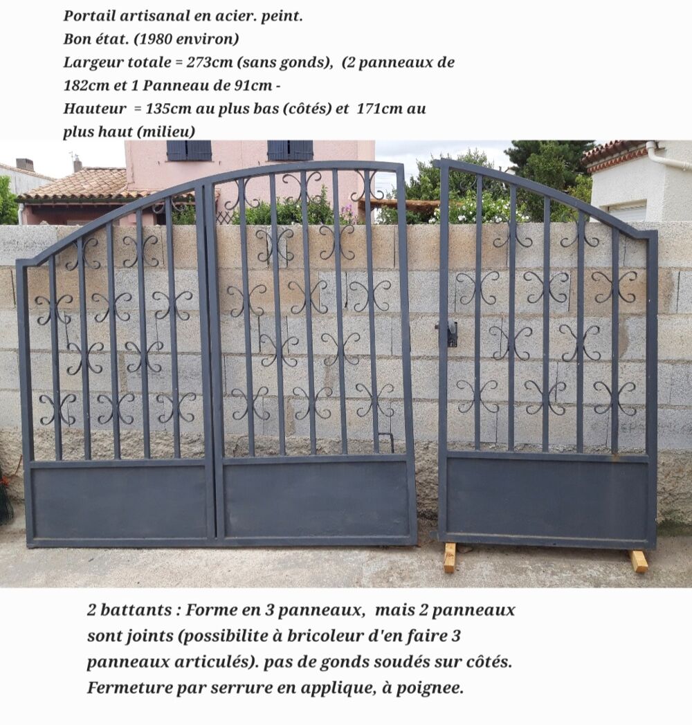 Grand portail m&eacute;tal Jardin