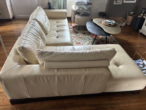 canap� d'angle en cuir beige 600 Genouill� (86)