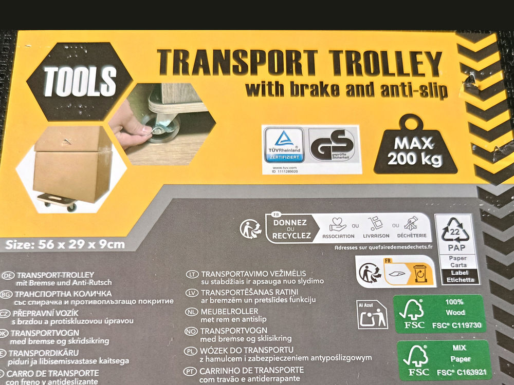 Plateau roulant de transport Bricolage