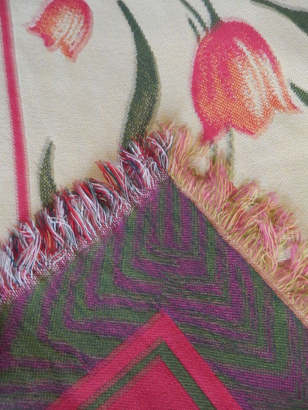PLAID - jet&eacute;e de canap&eacute; tulipes Décoration