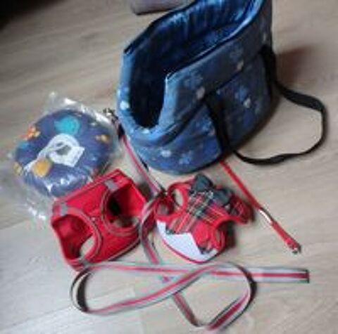     Sac pour petits chiens, chiots, harnais, collier, laisse 