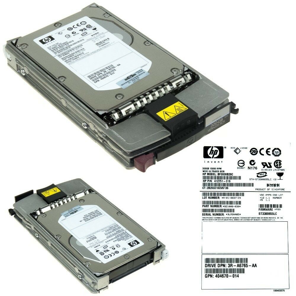 DISQUE SERVEUR HP 300G SCSI 15K +CADDY NEUF Matériel informatique