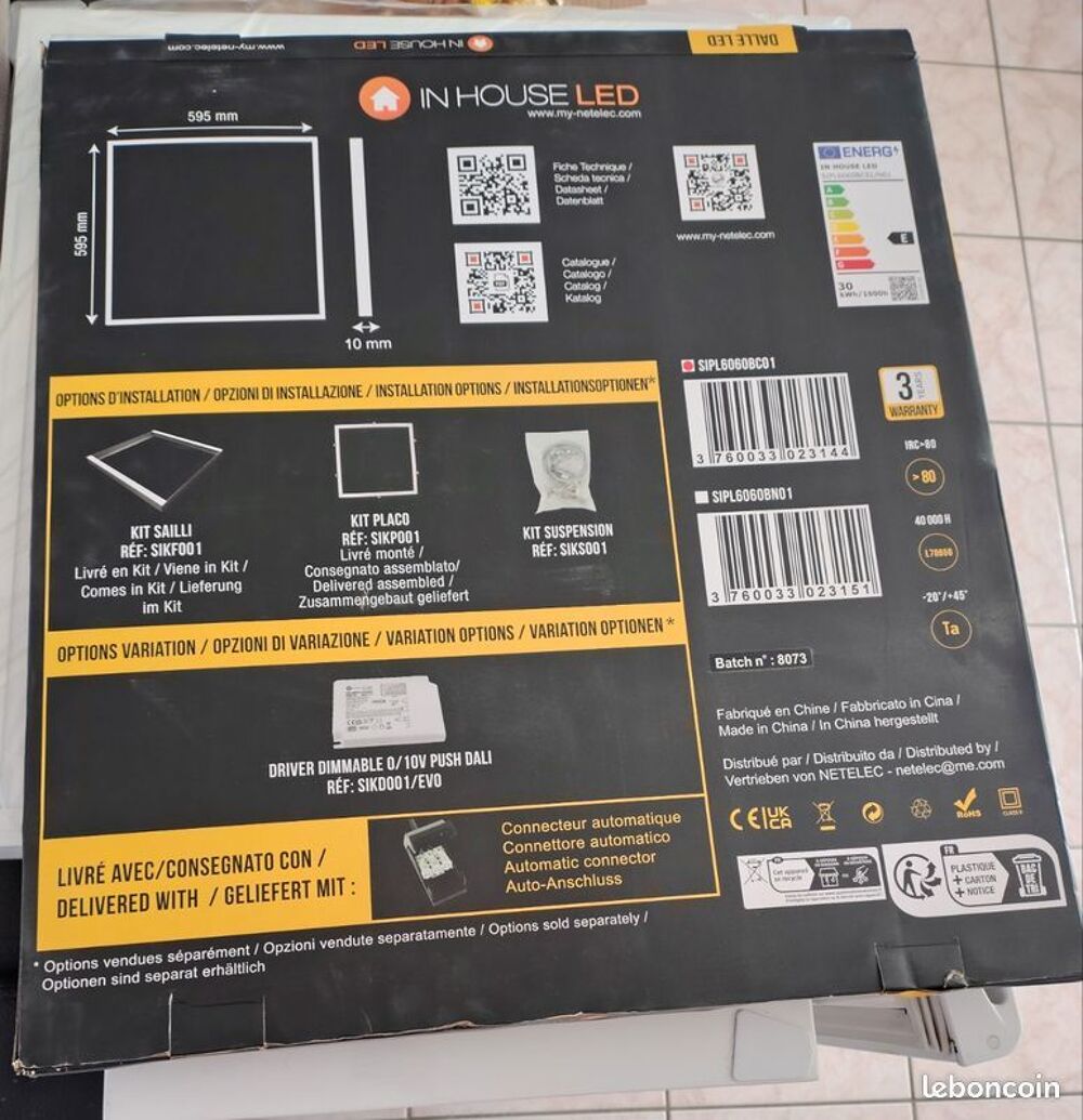 Dalle de Plafond LED Bricolage