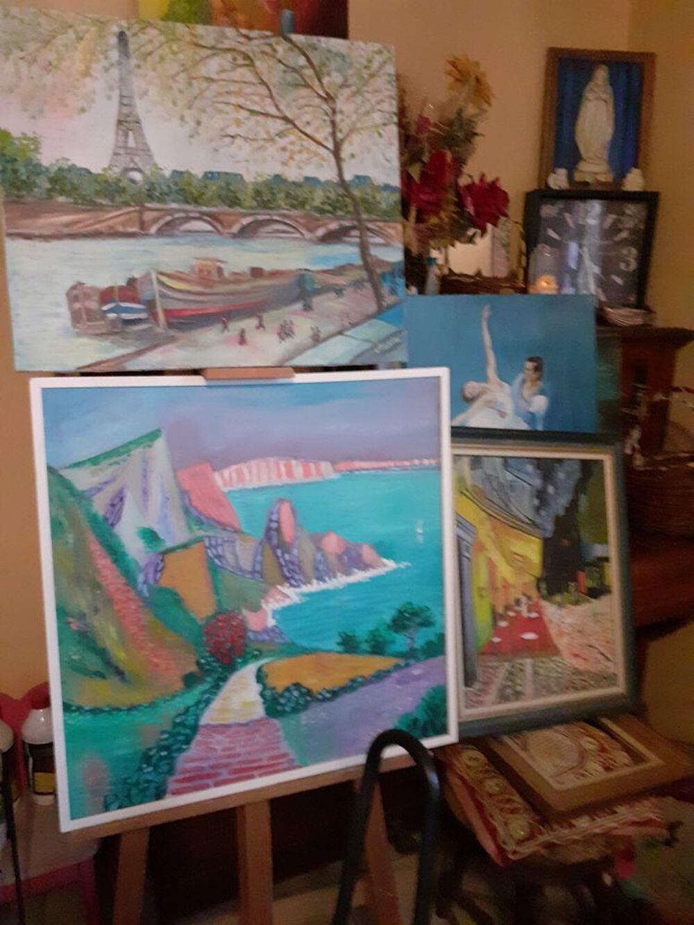 Tableaux huile sur toile diff&eacute;rents sujets Décoration