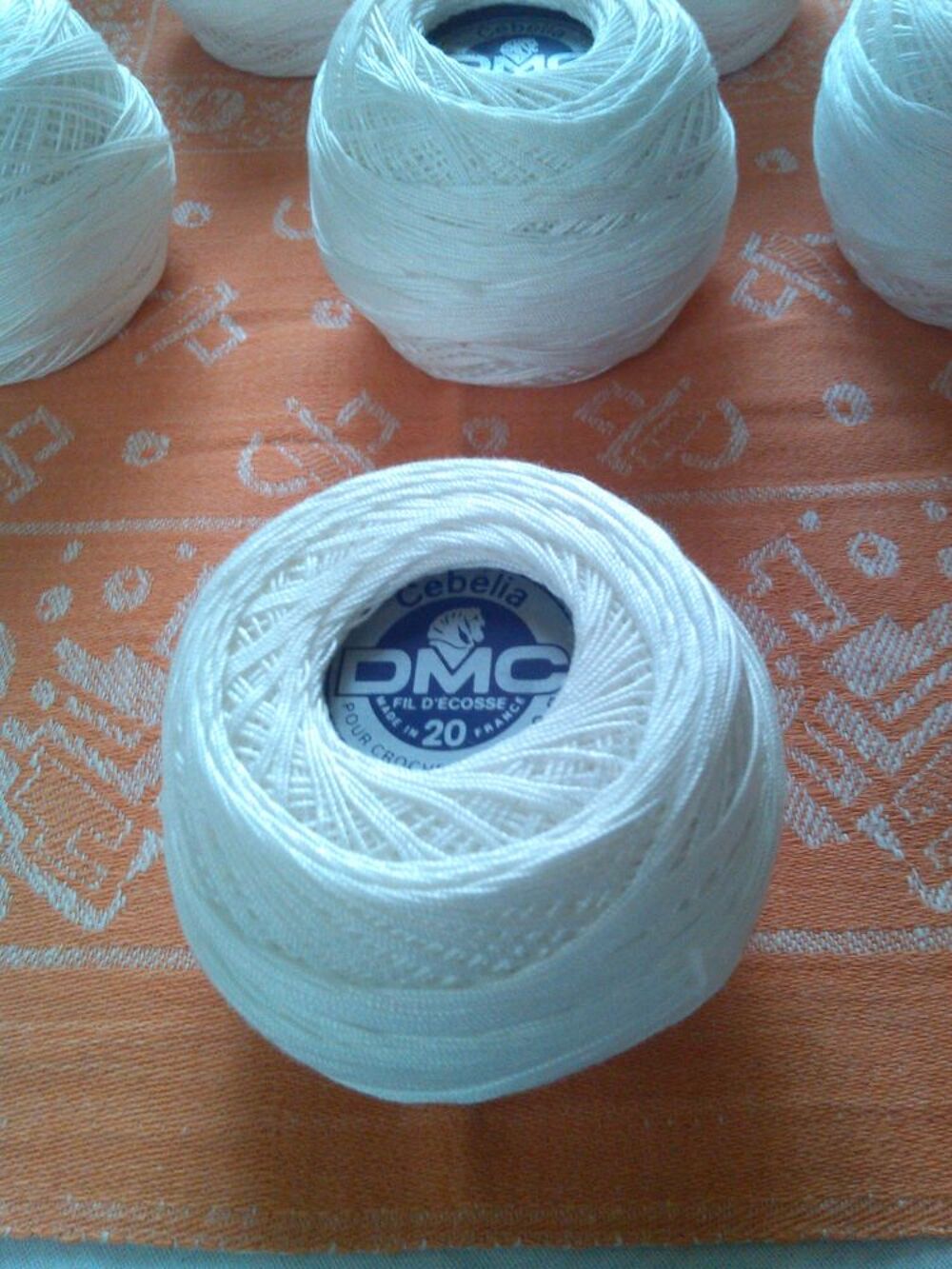 Pelotes de coton DMC "C&eacute;b&eacute;lia" N&deg;20 / BLANC Décoration