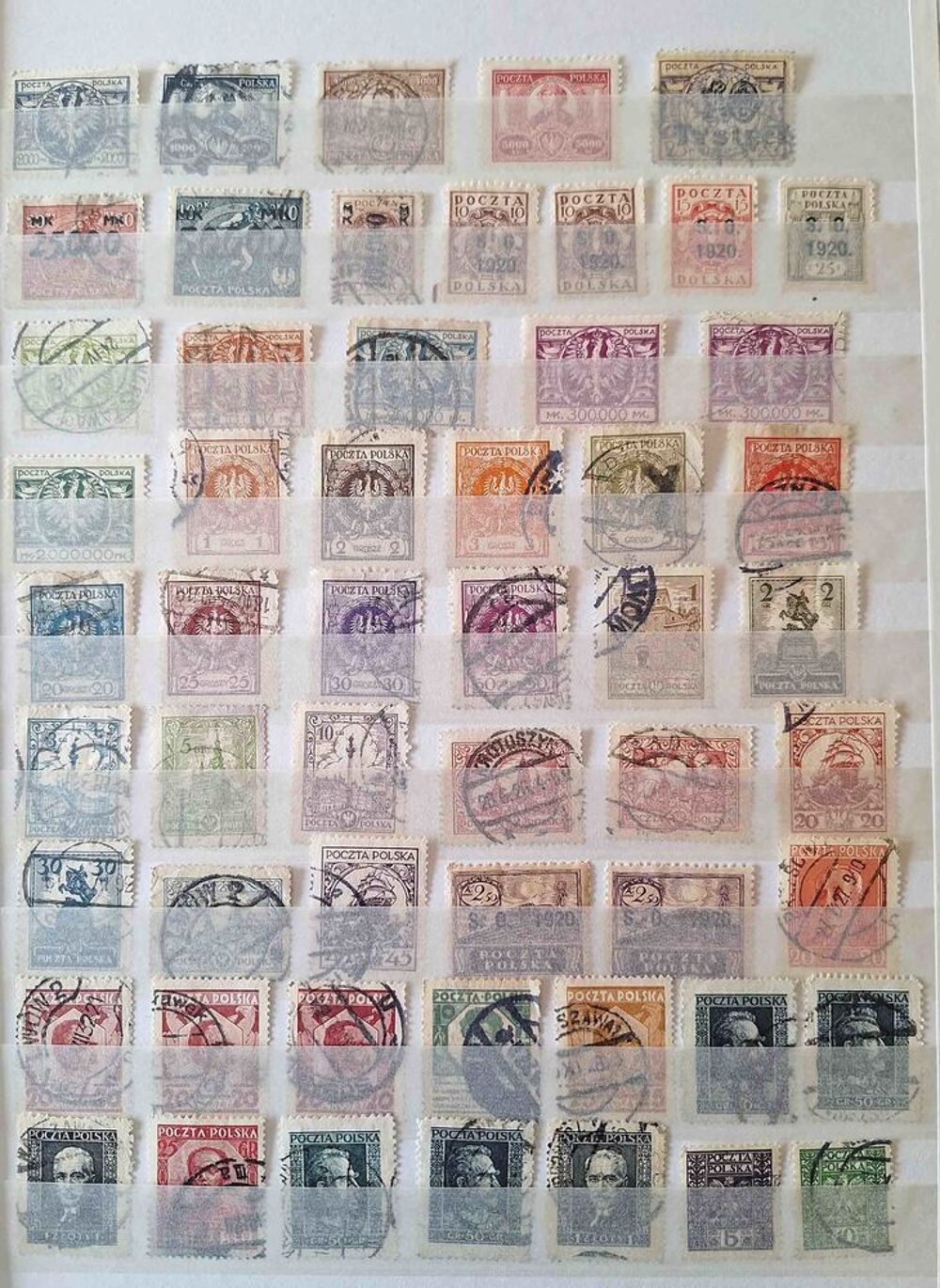 S&eacute;rie de timbres de collection de Pologne 