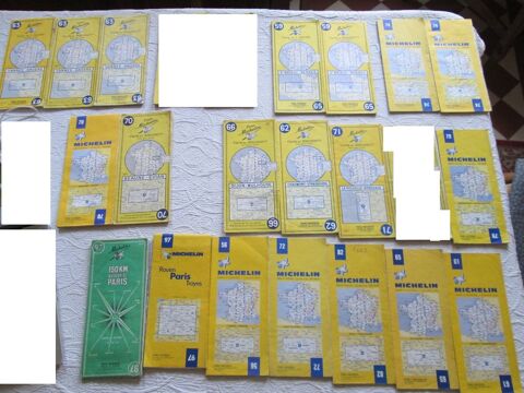 Lot de 34 cartes routires et guides rgionaux anciens 25 Herblay (95)
