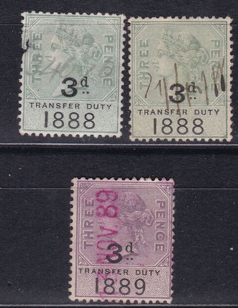 Timbres Grande Bretagne-GB-timbres fiscaux transfer duty 188 4 Paris 1 (75)