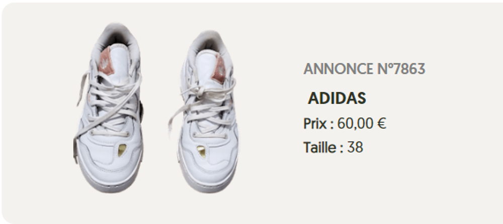 Chaussures ADIDAS BLANC ROSE FEMME NEUF
Taille : 38 Chaussures