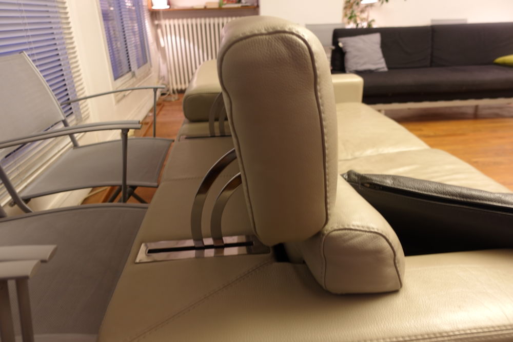 Canape? en cuir gris/beige Duvivier pour 4 personnes Meubles