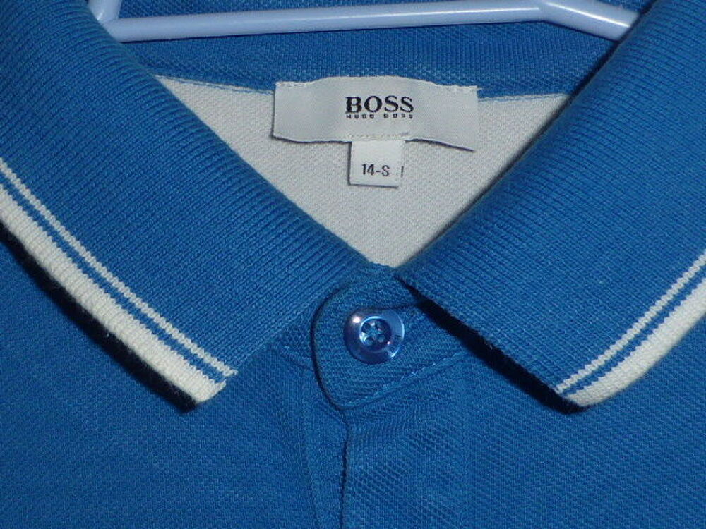 HUGO BOSS polo manches courtes bleu 14 ans Vtements enfants