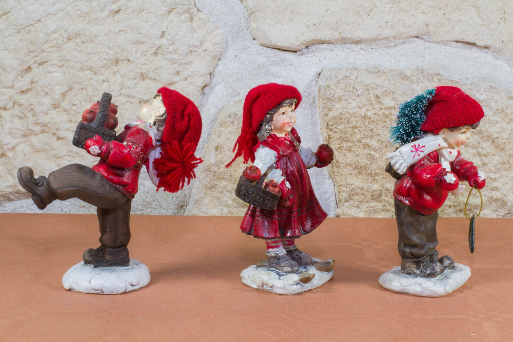 3 Sujets de No&euml;l - Enfants en rouge Décoration