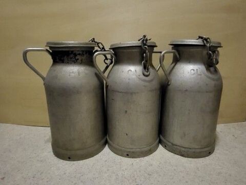 3 bidons à lait en aluminium Le Mans (72)