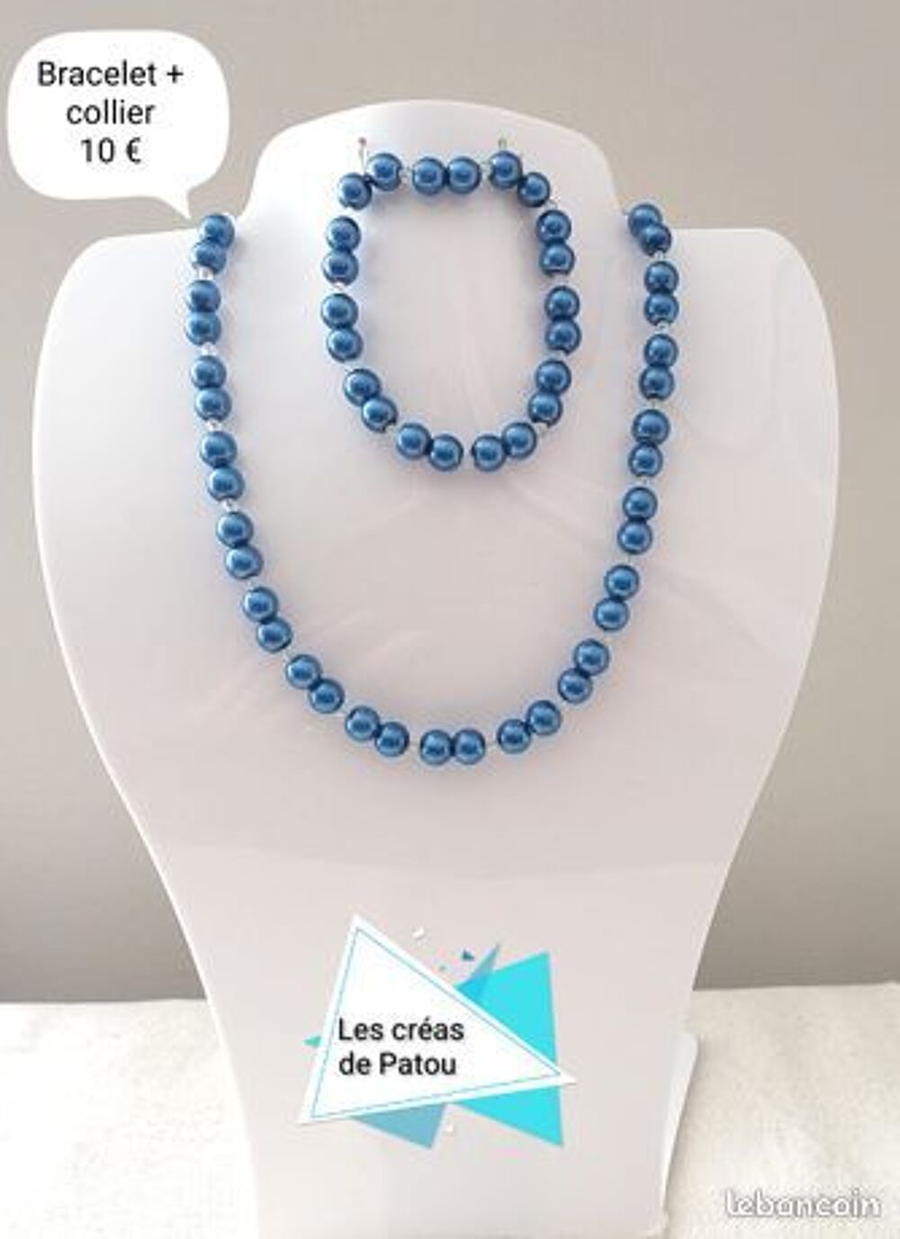 Collier + bracelet en Perles de verre Bijoux et montres