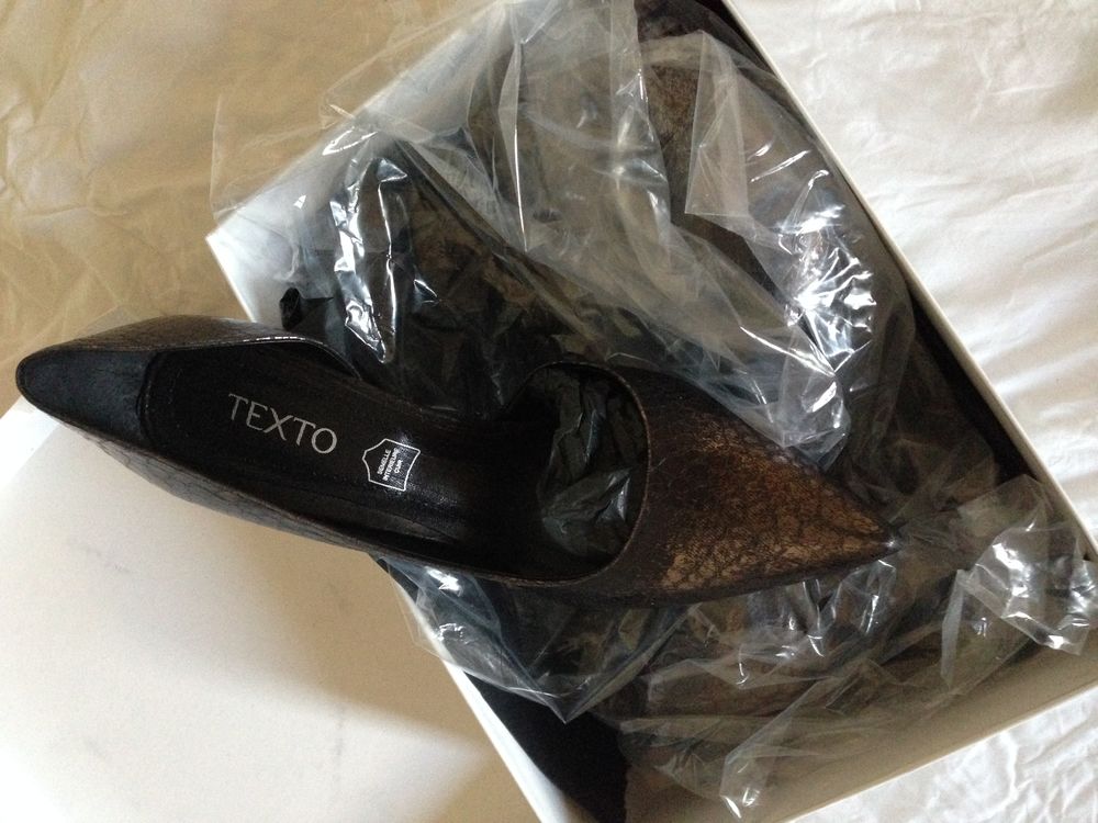 Chaussures &agrave; talons Texto Gris/Noir (Pointure 41) Chaussures