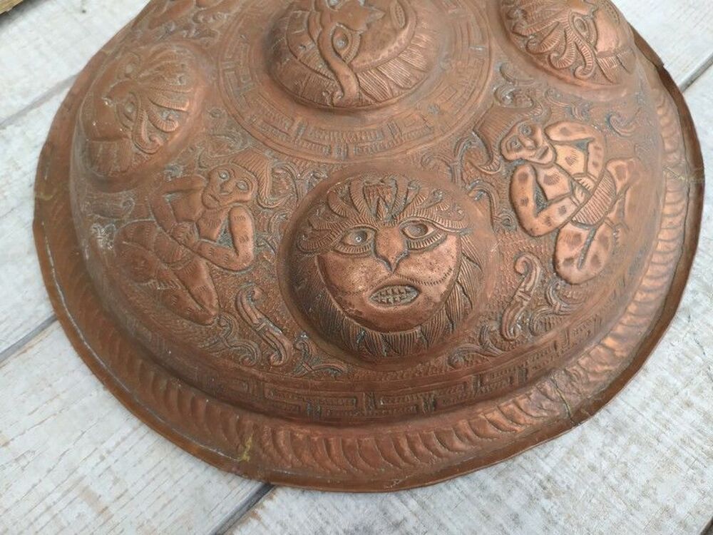 Ancien Bouclier Rondache Indo-Persan Persian Iran Copper 
