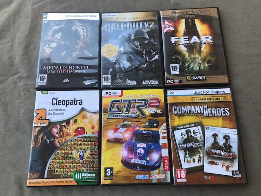 Lot de 16 jeux video vintage pour pc 
