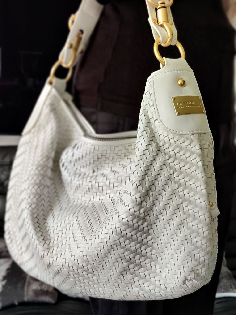 Sac Le Tanneur, mod&egrave;le Vicky. Blanc. Original Maroquinerie