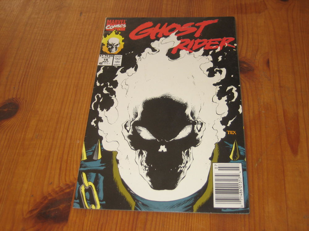 GHOST RIDER 15 marvel comics 1991 avec couverture phosphorescente ,en anglais Livres et BD