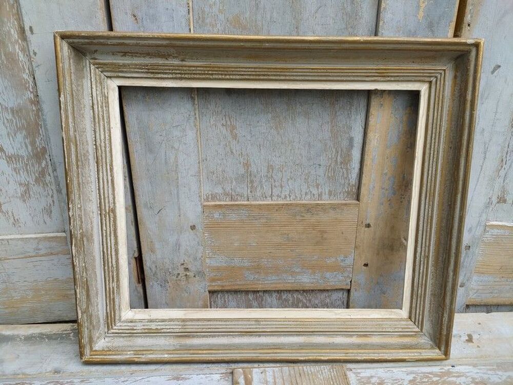 Cadre Bois Gris et Cuivre Moulure Feuil : 30,1cm x 24cm Décoration