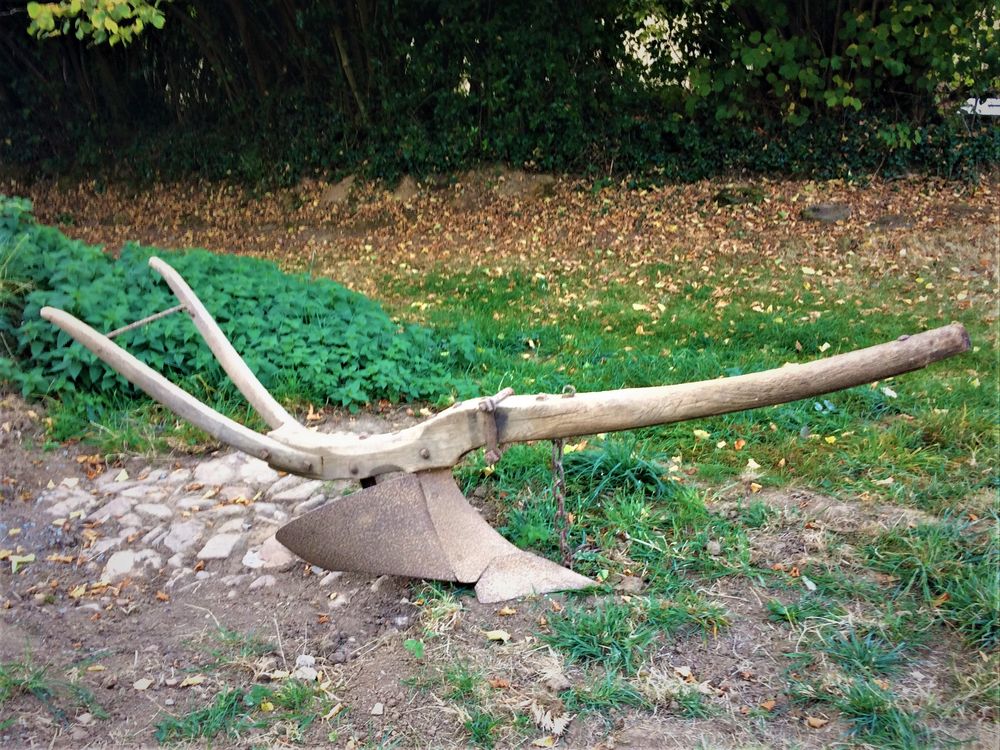 Charrue araire en bois &agrave; traction animale Décoration
