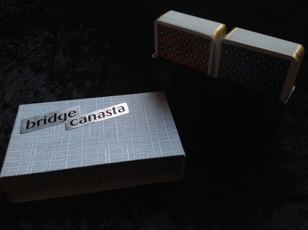 COFFRET ANCIEN JEUX BRIDGE 2 PACKS DE CARTES Décoration