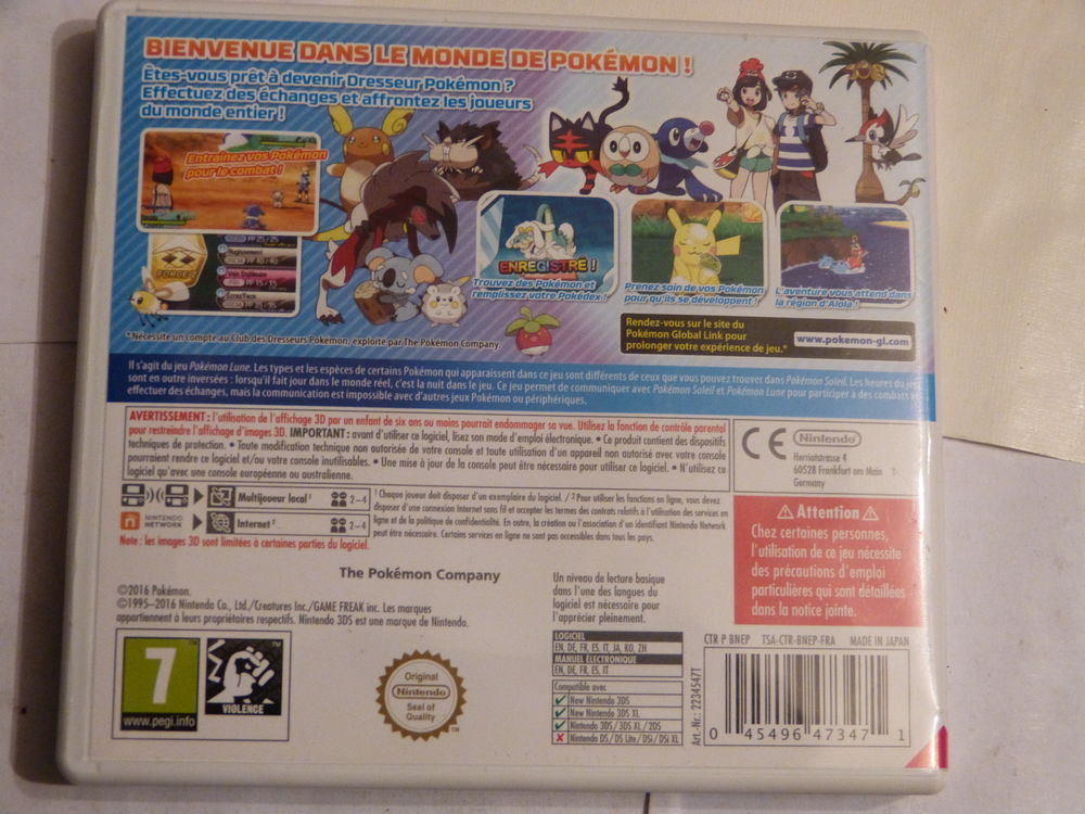 JEU NINTENDO 3 DS - POKEMON LUNE Consoles et jeux vidéos