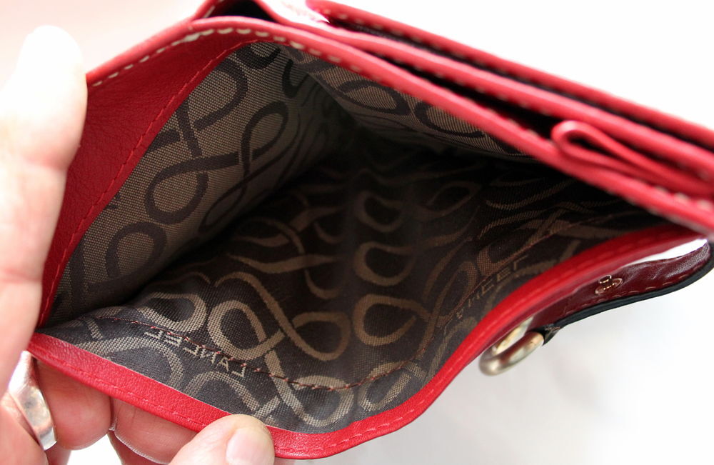 Portefeuille cuir rouge LANCEL + dust bag et boite Maroquinerie