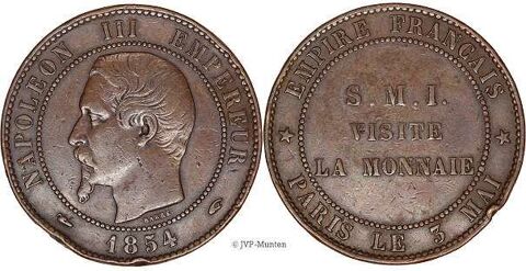 1854 pc 10 centimes Monnaie Paris 45 Prats-de-Mollo-la-Preste (66)