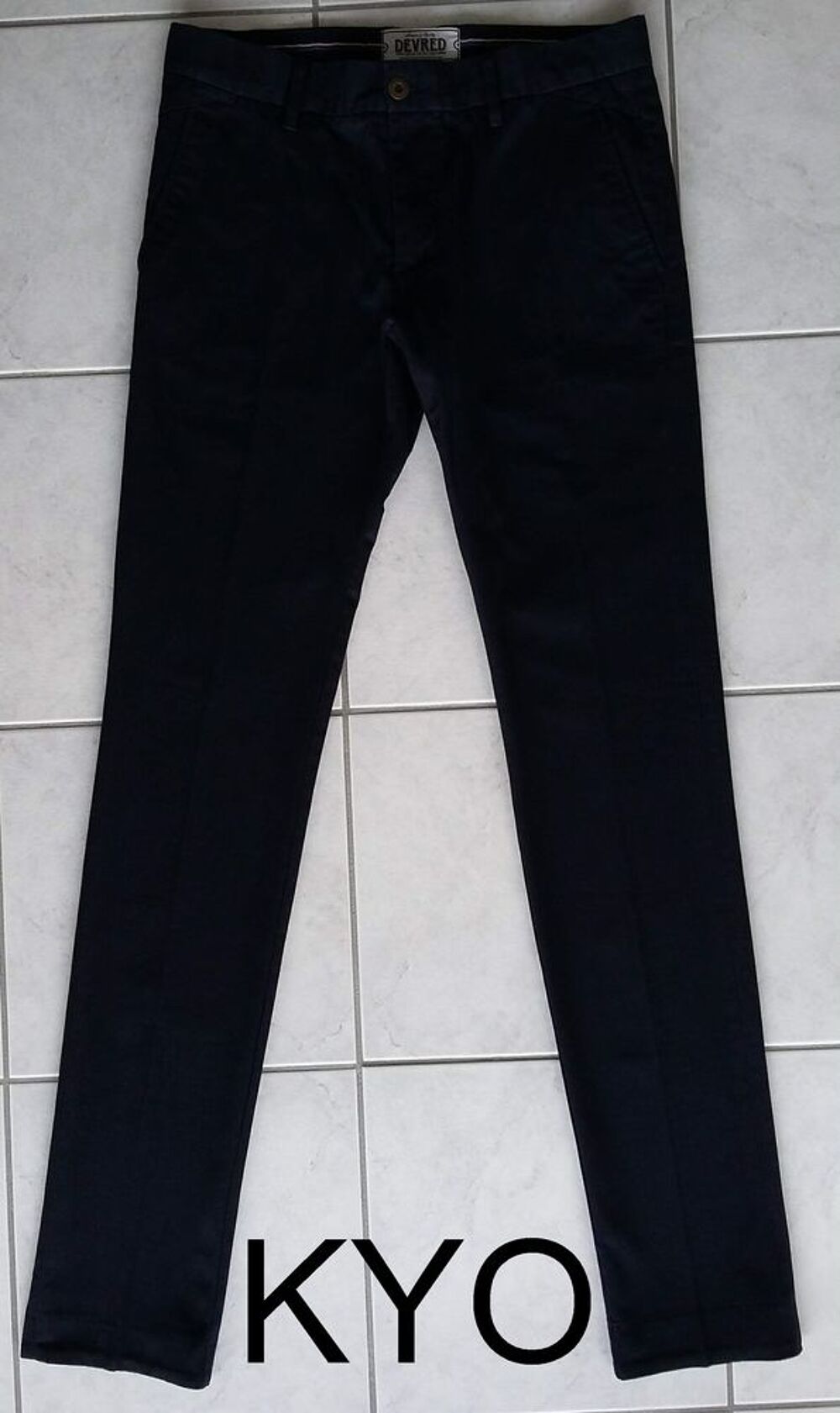 DEVRED - Pantalon bleu marine, taille 40(M) homme adulte Vêtements