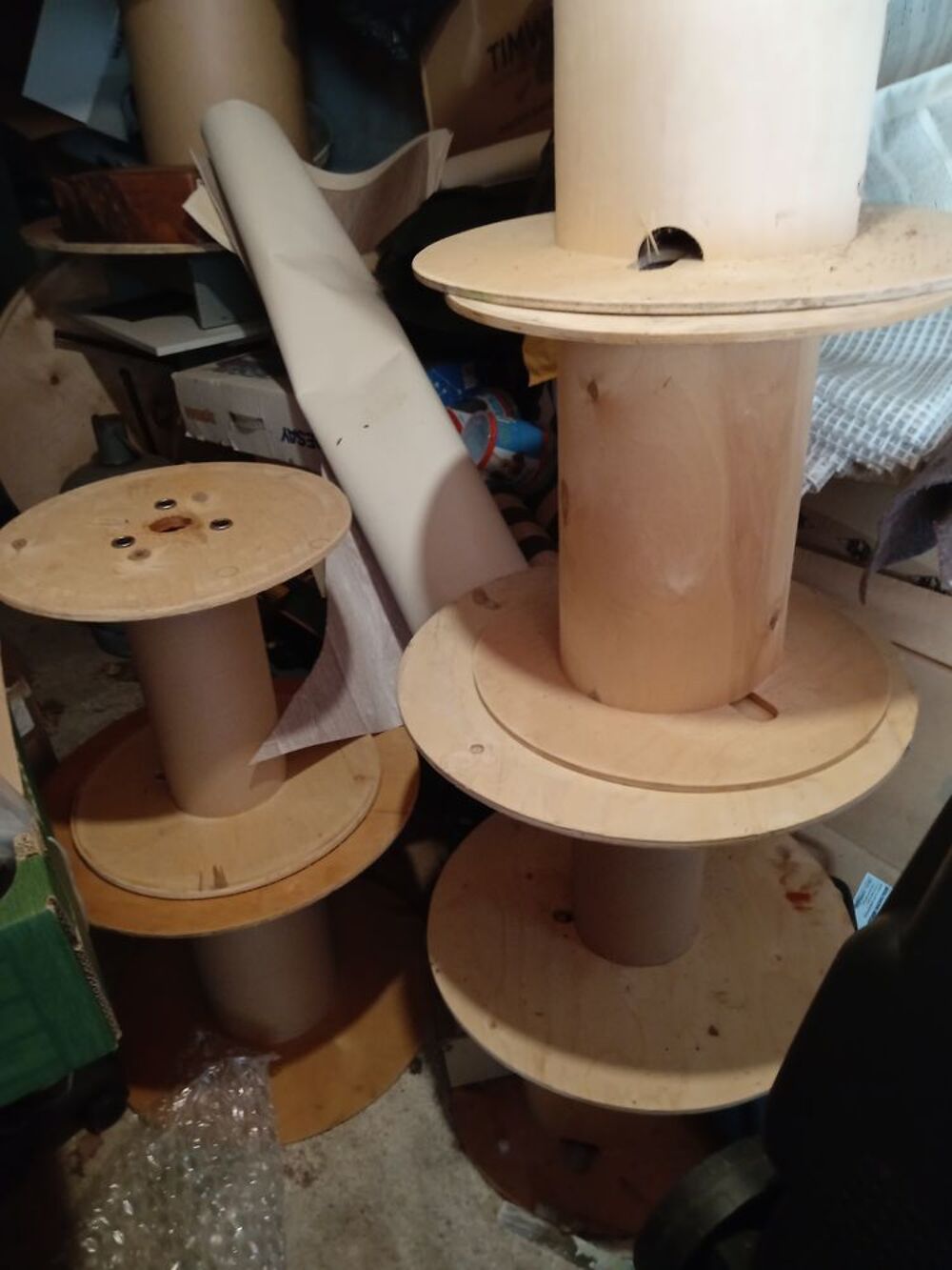 Table basse-niche chien -tourets bois Meubles