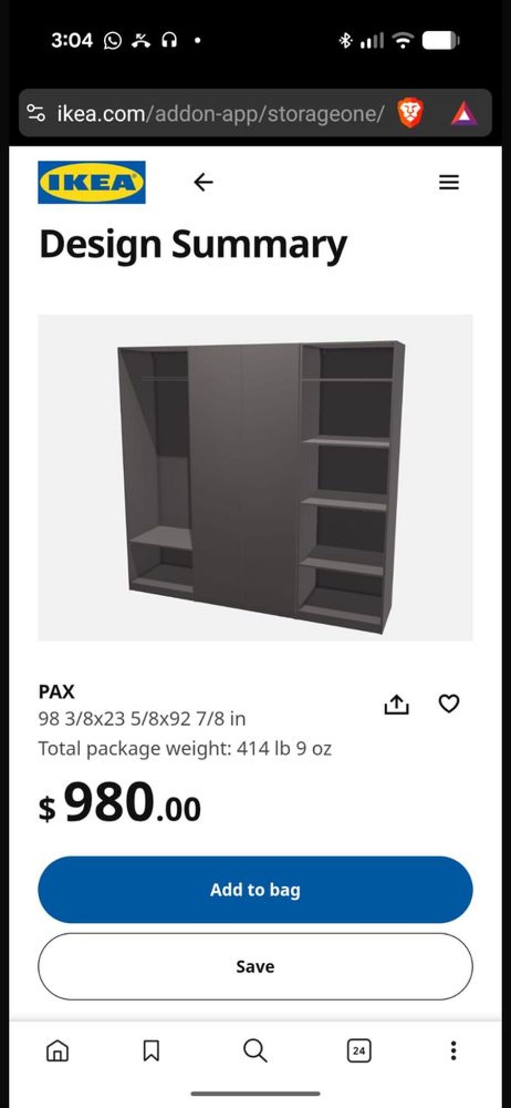 Lit double + dressing IKEA PAX complet (penderies/tiroirs/&eacute;tag&egrave;res) Meubles