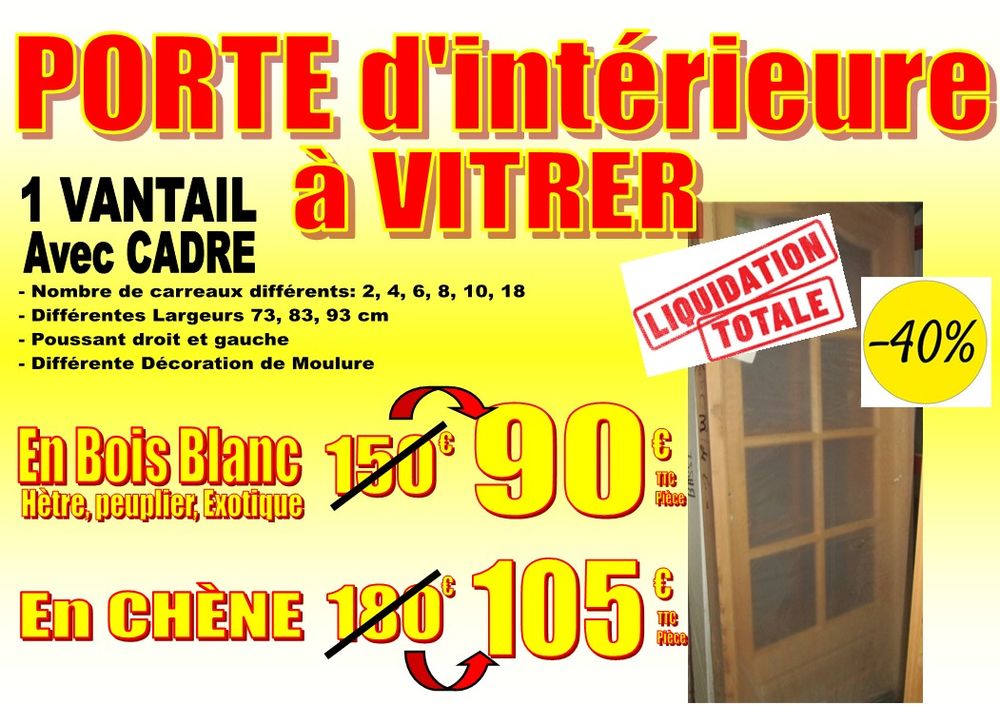 PORTES D'INT&Eacute;RIEUR &Agrave; VITRER – JUSQU'&Agrave; -40 % ! Bricolage