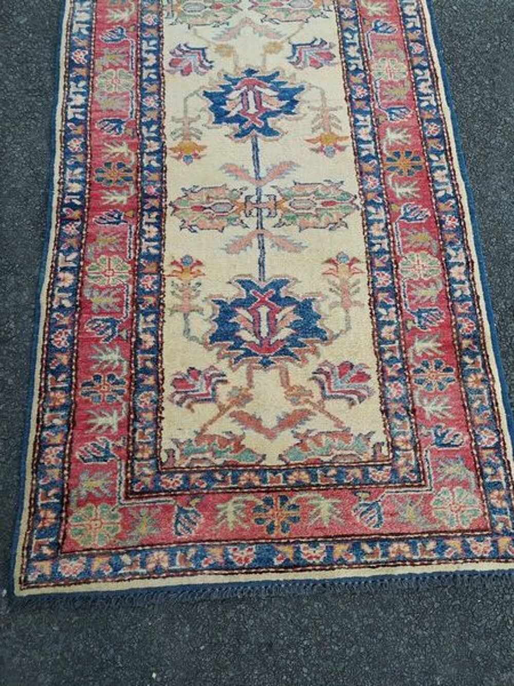 Ancien Tapis Afghan Kazak Laine Fait Main. Décoration
