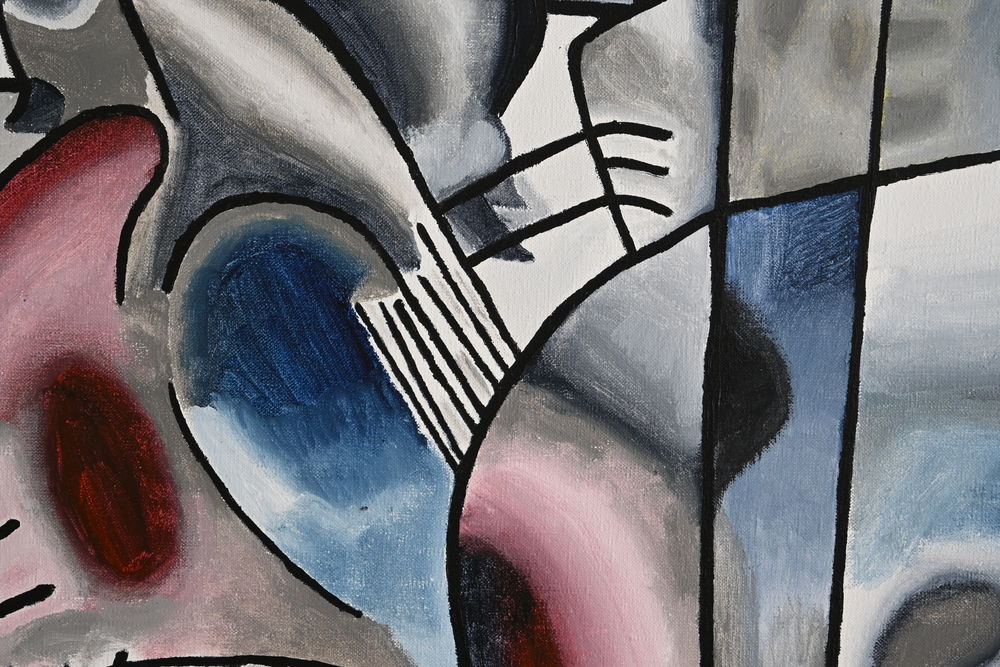 Tableau acrylique sur toile - Le pigeon noir et blanc Décoration